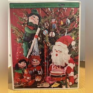 Vintage Christmas Whitman Christmas Time Frame Puzzle 1967. 48pcs. Mid-Century